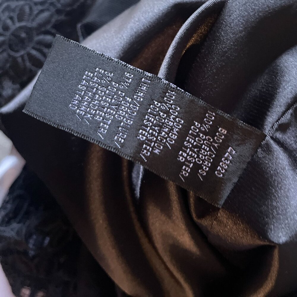 Anthropologie ML Monique Lhuillier Black Floral Lace Sheath Dress Sz 10 - Picture 10 of 16